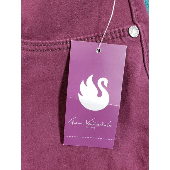 Gloria Vanderbilt Jeans Sz 14 Womens Purple Low Rise Sadie Slim Straight NWT - Picture 6 of 16